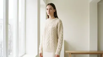 Cable knit sweater — Wool that still reads as wool