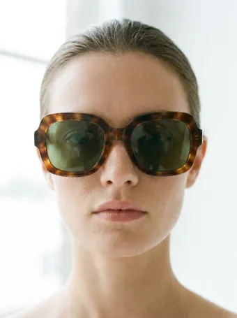 Acetate sunglasses — On a face, without eating the face