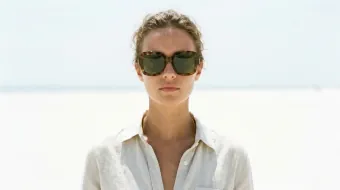 Acetate sunglasses — On a face, without eating the face
