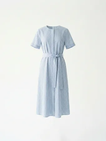 Striped cotton midi